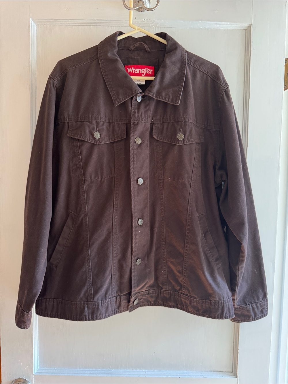Wrangler Men's Dark Brown Button-Front Denim Jacket